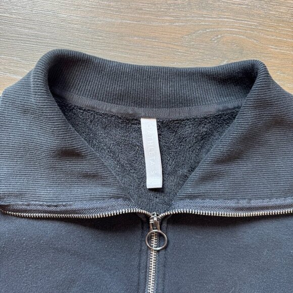 Athleta women' quarter zip black collared sweatshirt size MP - Picture 4 of 9